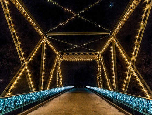 Holiday Lights on the Smoky Hill River Bridge